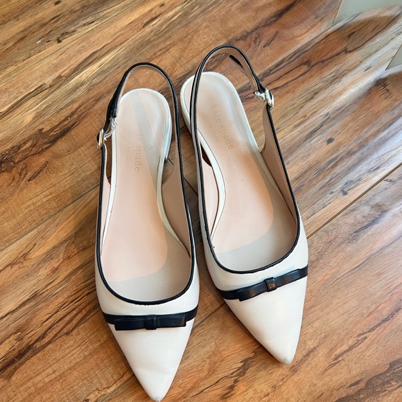 kate spade Shoes - Kate Spade Cream and Black Pointed Heels